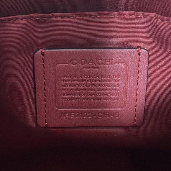 Auth COACH Signature C1649 Dark Brown Black Bordeaux PVC Leather - Shoulder Bag - Picture 8 of 8